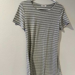 Grey and white strip dress